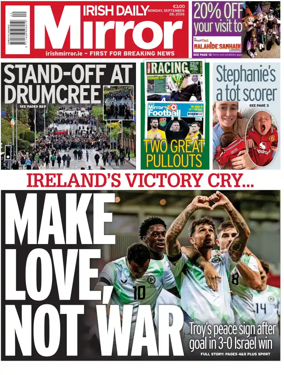 Cover of Irish Daily Mirror