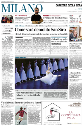 Cover of Corriere della Sera (Milano)