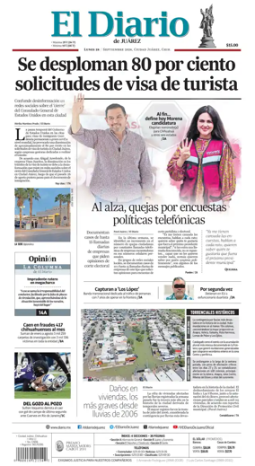 Cover of El Diario de Juarez