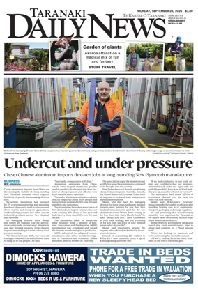 Cover of Taranaki Daily News