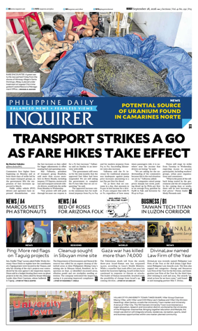Cover of Philippine Daily Inquirer