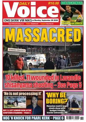 Cover of Daily Voice (South Africa)