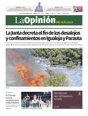 Cover of La Opinion de Malaga