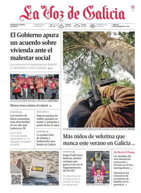 Cover of La Voz de Galicia (A Coruna)