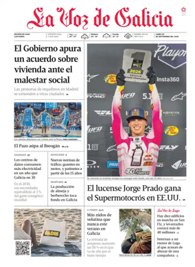 Cover of La Voz de Galicia (Lugo)