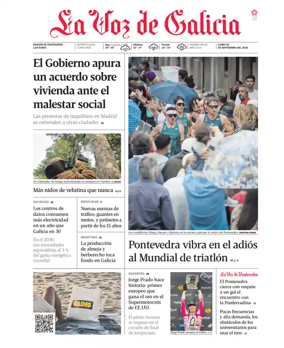 Cover of La Voz de Galicia (Pontevedra)