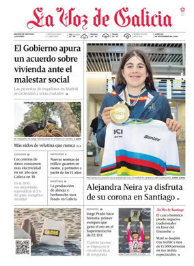 Cover of La Voz de Galicia (Santiago)