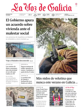 Cover of La Voz de Galicia (Vigo)