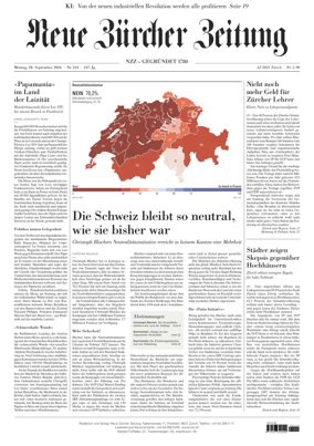Cover of Neue Zurcher Zeitung