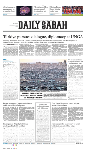 Cover of Daily Sabah (Turkey)