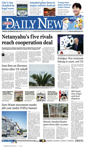 Cover of Hurriyet Daily News & Economic Review