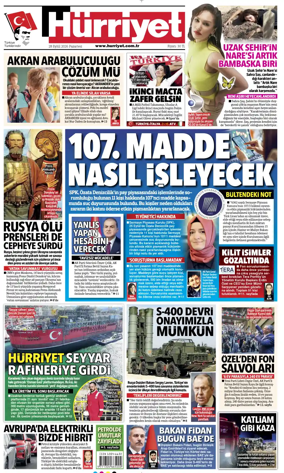 Cover of Hurriyet