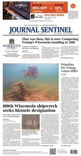 Cover of Milwaukee Journal Sentinel