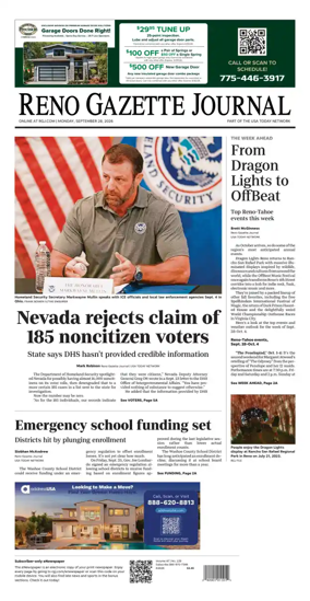 Cover of Reno Gazette Journal