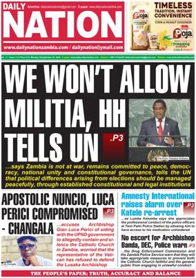 Cover of Daily Nation Newspaper