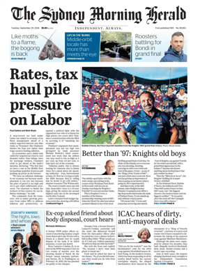Cover of The Sydney Morning Herald