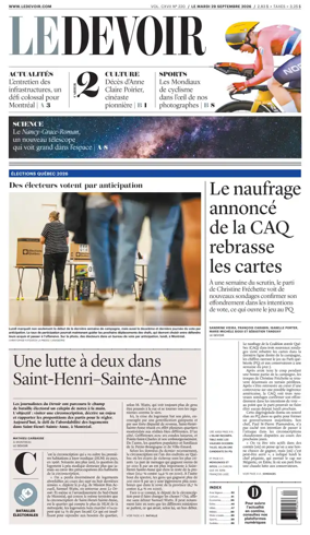 Cover of Le Devoir