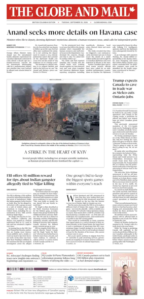 Cover of The Globe and Mail (BC Edition)
