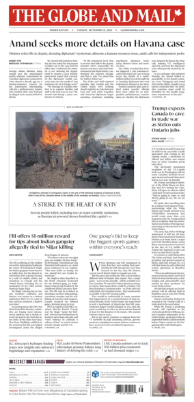 Cover of The Globe and Mail (Prairie Edition)