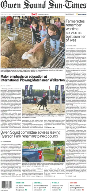 Cover of The Sun Times (Owen Sound)