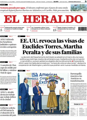 Cover of El Heraldo (Colombia)