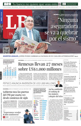 Cover of La Republica (Colombia)
