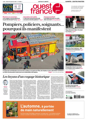 Cover of Ouest-France (Quimper Centre-Finistere)