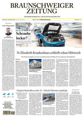Cover of Braunschweiger Zeitung (Helmstedter Nachrichten)
