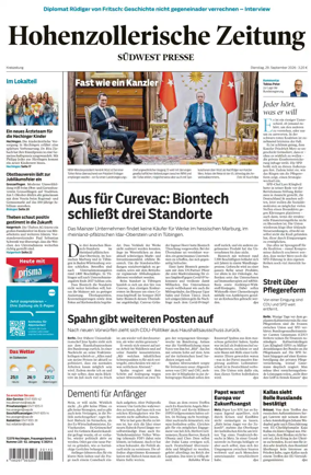 Cover of Hohenzollerische Zeitung