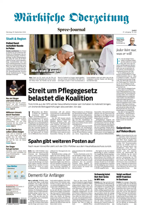 Cover of Markische Oderzeitung Spree-Journal