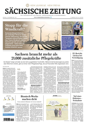 Cover of Sachsische Zeitung (Freital Dippoldiswalde & Osterzgebirge)