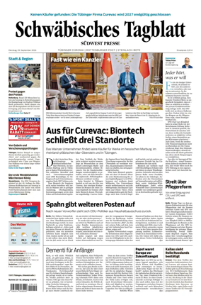 Cover of Schwabisches Tagblatt - Tubinger Chronik