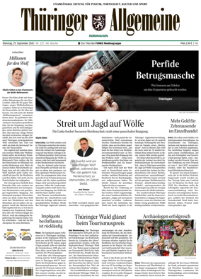 Cover of Thuringer Allgemeine (Nordhausen)