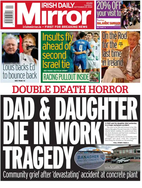 Cover of Irish Daily Mirror