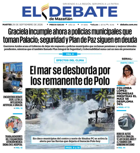Cover of El Debate de Mazatlan