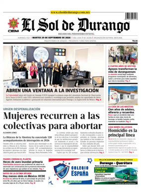Cover of El Sol de Durango
