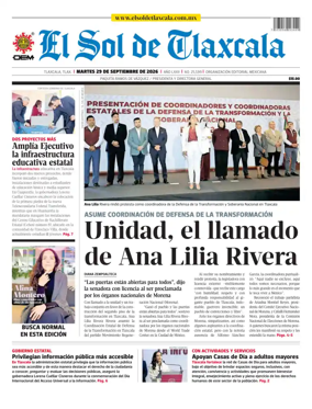 Cover of El Sol de Tlaxcala