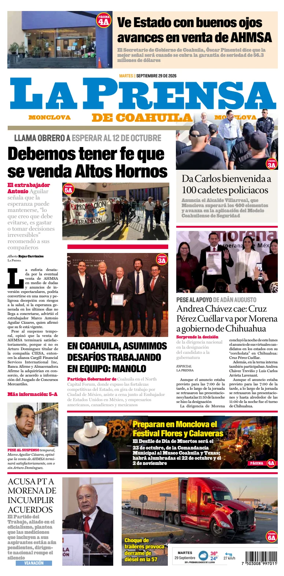 Cover of La Prensa de Coahuila