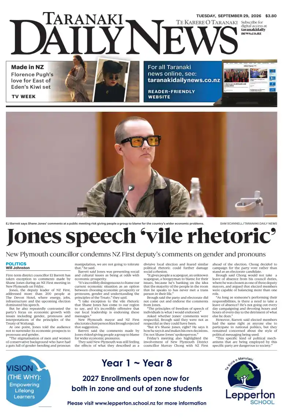 Cover of Taranaki Daily News