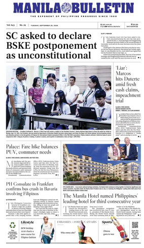 Cover of Manila Bulletin