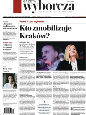 Cover of Gazeta Wyborcza Stoleczna