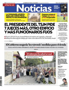 Cover of Diario de Noticias (Spain)