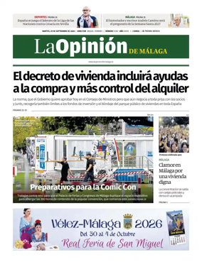 Cover of La Opinion de Malaga
