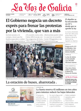 Cover of La Voz de Galicia (A Coruna)