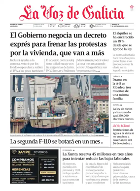 Cover of La Voz de Galicia (Ferrol)