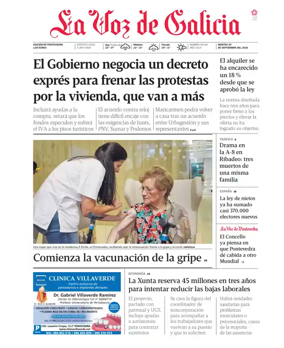 Cover of La Voz de Galicia (Pontevedra)
