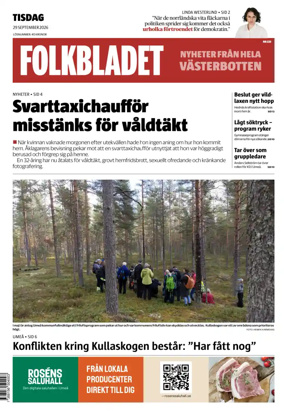 Cover of Folkbladet Vasterbotten