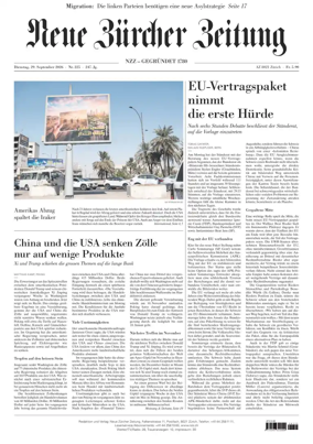 Cover of Neue Zurcher Zeitung