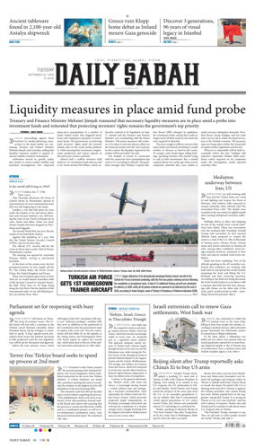Cover of Daily Sabah (Turkey)