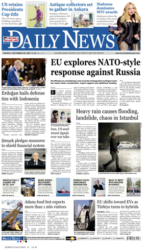 Cover of Hurriyet Daily News & Economic Review